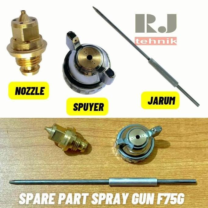 Promo Spray Gun F75G Spare Part Nozzle Spuyer Jarum Spet Duco Cat Semprot Diskon