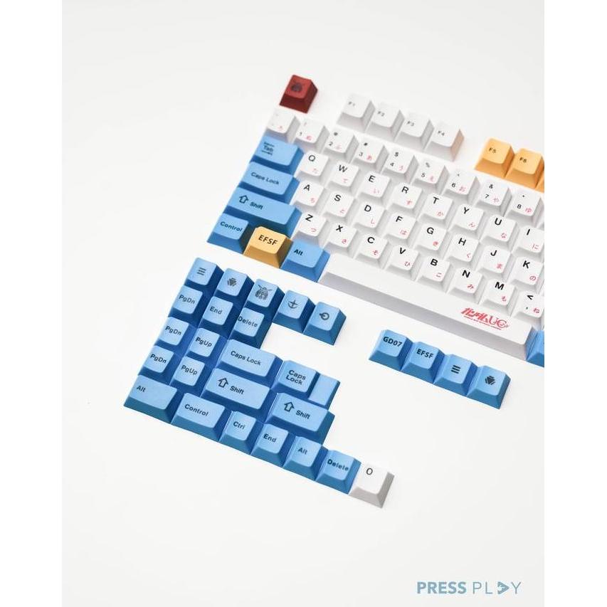 Gundam Unicorn Japanese PBT Dye Sub Keycaps Keycap Set Terlaris