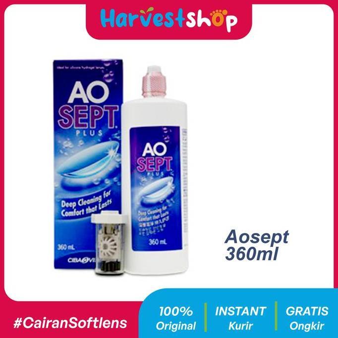 TERBARU Cairan Solution Softlens AOSEPT 360ml pembersih atau perendam BISA GOSEND