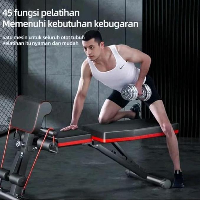 Kursi Gym Sit Up Bench Dumbell Board Bangku Fitnes Multi fungsi