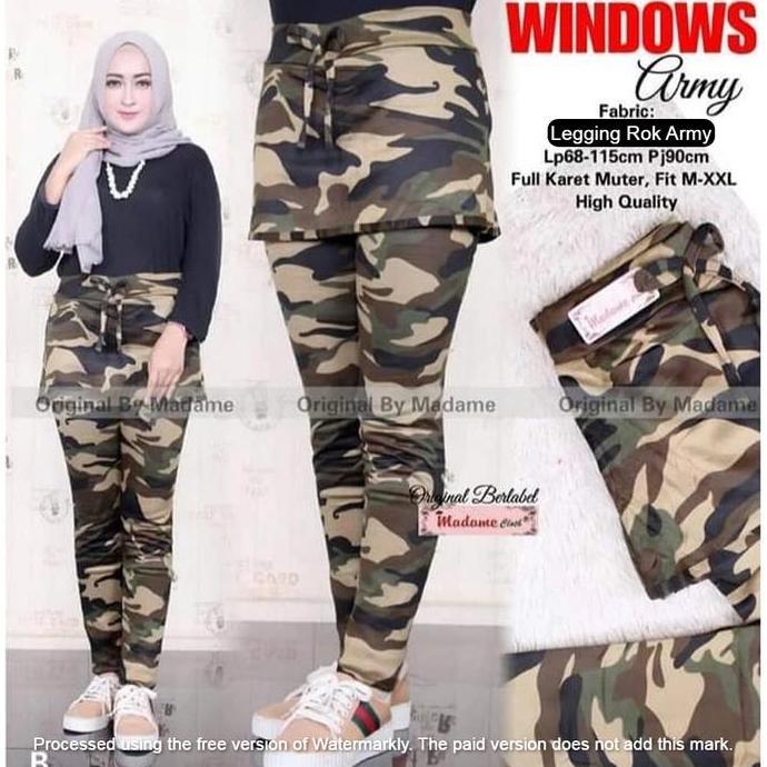 Celana Legging rok loreng army / celana senam army / celana olahraga army wanita Outdoor Sport