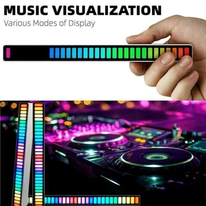 Lampu LED RGB Bar Strip Spectrum Audio Indicator Sensor Suara Equalizer Musik Music MP3 Sound Contro