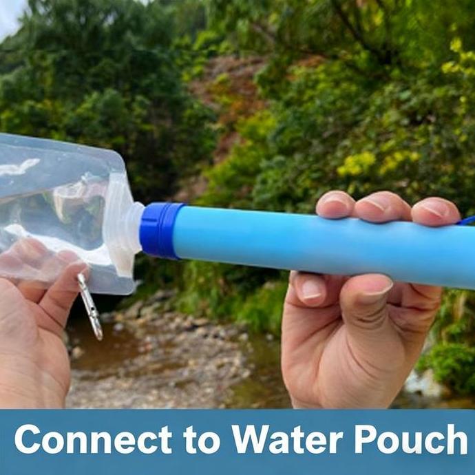 1 Set Straw Water Filter Filter Air Minum Portable Outdoor Filter Air Darurat Berkemah Filter Air Ca