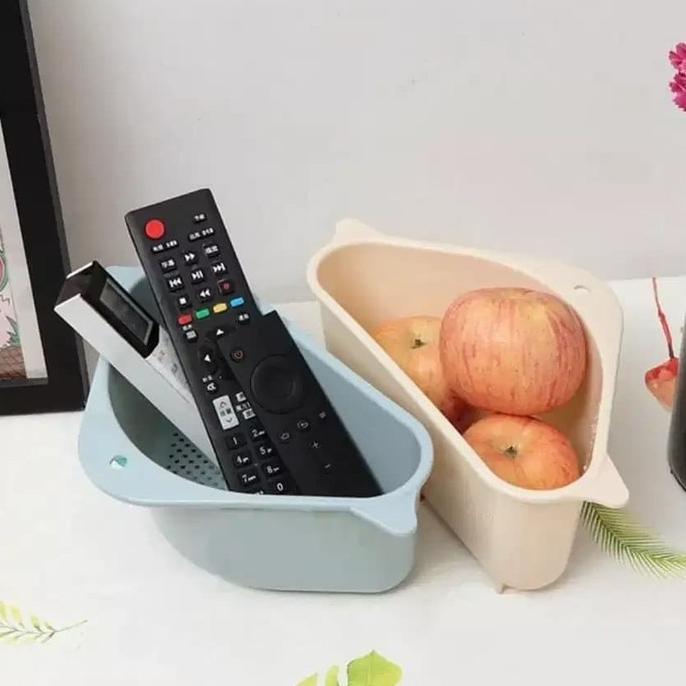 Wajib Punya` Official Terlaris - Rak Sudut Wastafel Segitiga Saringan Cuci Piring /Tempat Spon Sabun