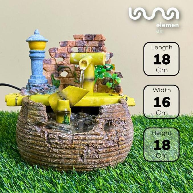 HARGA DISC - Hiasan Dekorasi Meja Toko / Rumah Air Mancur Mengalir - Bambu Bawah