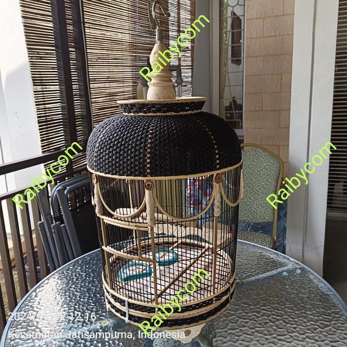 TERLARIS KANDANG BURUNG PERKUTUT ROTAN RAJUT SANGKAR ANYAMAN KUTUT LOKAL READY STOCK