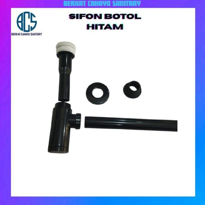 Sifon Botol Stainless Hitam/P Trap Pembuangan Wastafel Black Pop Up