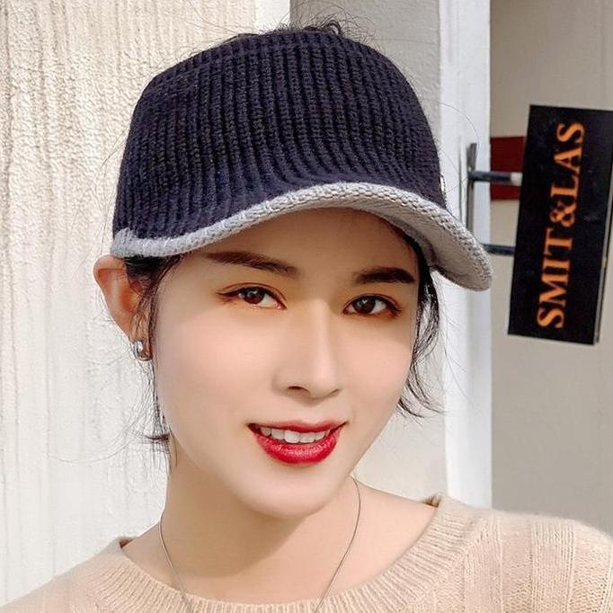 Laristop- Caramel - Topi Senam Rajut Sport Wanita Outfit Olahraga Outdoor Anti Sinar Uv Warna Kuning