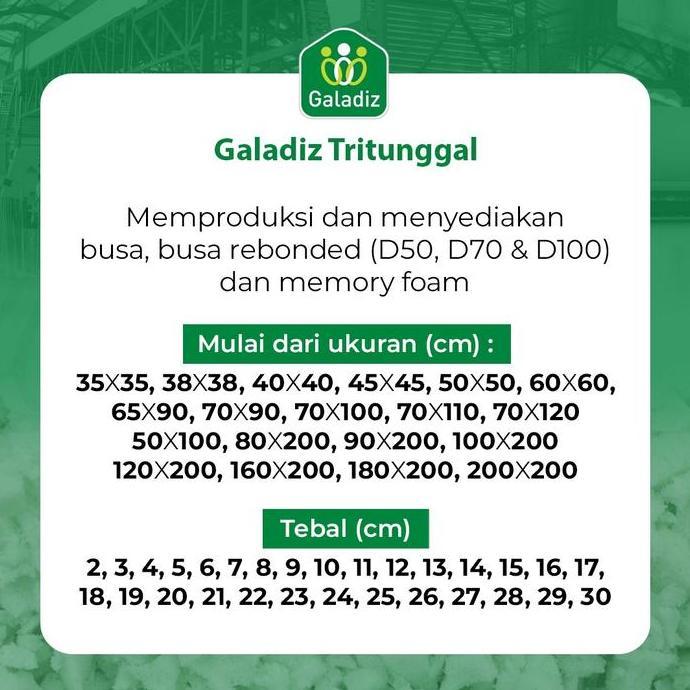 Terpopuler- Busa Rebonded / Rebonded Foam / Matras Density 70 Uk 120 X 200