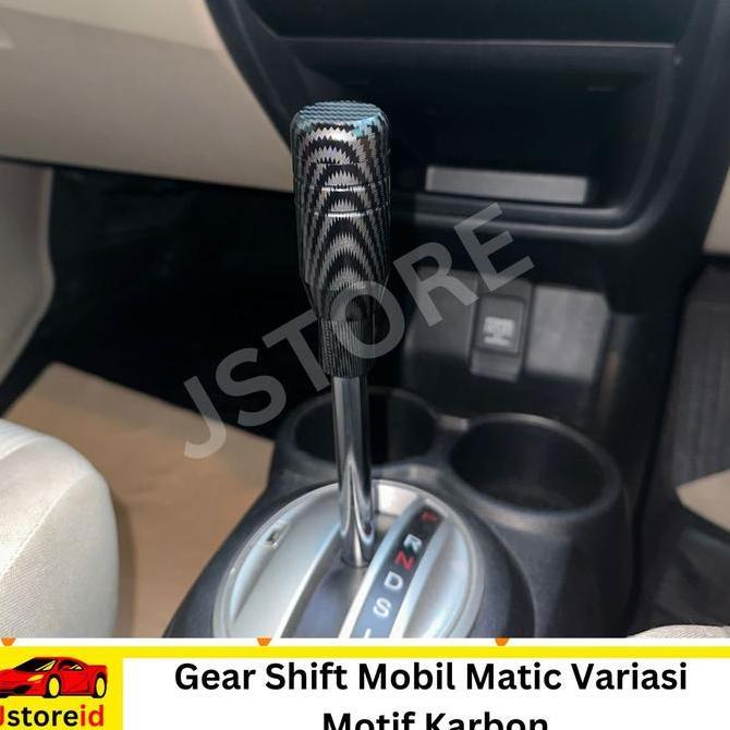 Knob Persneling / Gear Shift / Tuas Gigi Mobil Matic Motif Karbon Universal Terbaru