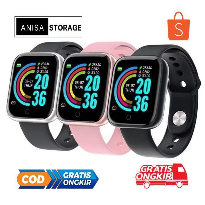 ANISASTORAGE SC-COD SMARTWATCH Y68 -D20 JAM TANGAN WANITA/PRIA/COUPLE TERMURAH AGUSTINESUPPLY
