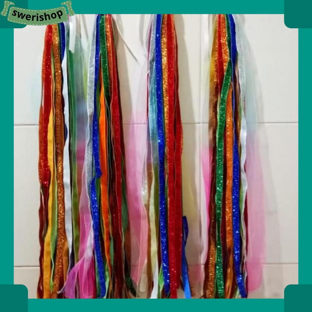 Tassel Rumbai Tamborin Gereja Pita Bludru Alat Tari Baru