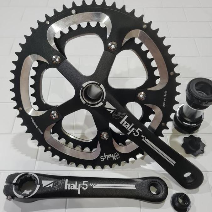 Promo crankset double GT half5 44 52 44t 52t crank arm set chainring litepro Diskon