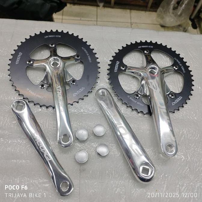 Promo Crank Single Speed 48T EXODUS BCD 110 130 5 Baut Arm 170mm Fixie MTB Federal Lipat BB Kotak Al