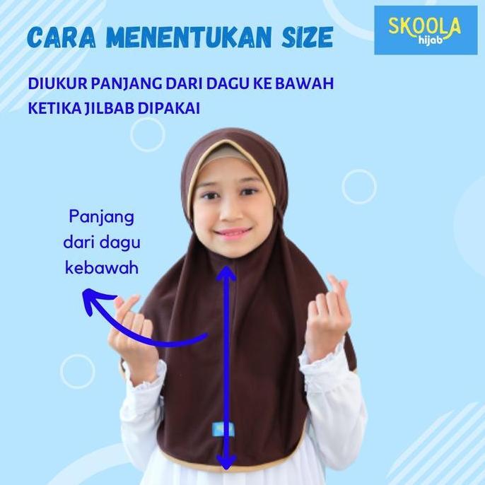 Best- Hijab Sekolah Anak SD MI Putih Pramuka Cokelat