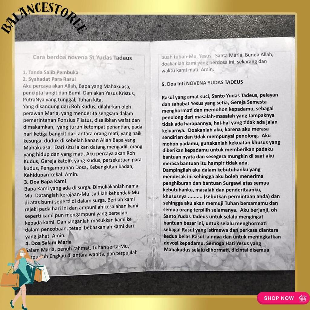 Lembar Doa Novena Yudas Tadeus Katolik Pelindung Dalam Perkara yg Tidak Ada Harapannya Lagi Promo