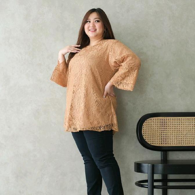 Best- baju atasan brokat jumbo wanita Ld130cm&Ld140cm