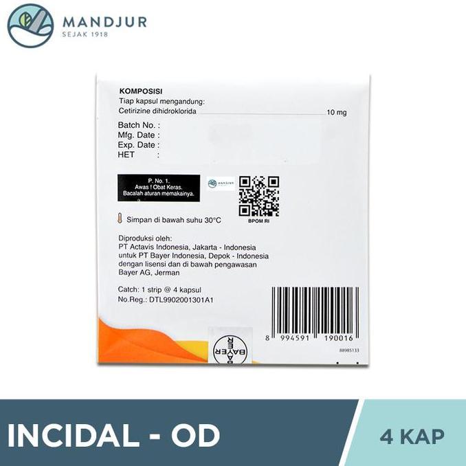 Healt- Incidal-Od 4 Kapsul - Obat Alergi Rhinitis Urtikaria