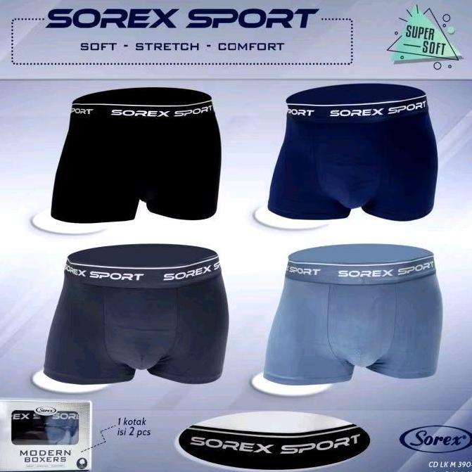 Ytta- 3 Pcs Celana Dalam Sorex M3907,M3903&Boxer M3908,M3904 Sport Pria Lembut Super Soft Halus