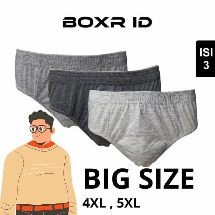 Ytta- Celana Dalam Pria Jumbo Big Size Romero Terra Ukuran Besar 3Xl 4Xl Cotton 3 Pcs