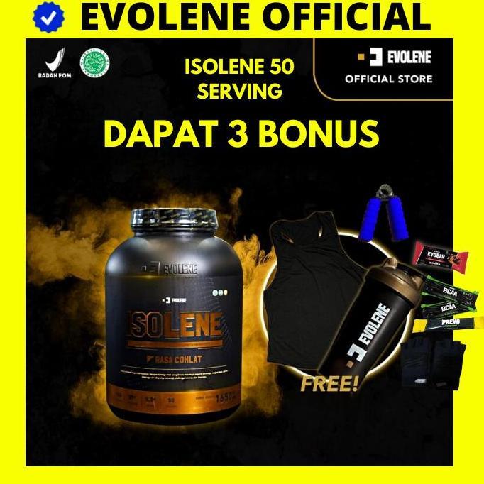Gasskuy- Isolene 50 Serving Whey Isolate Bpom Halal Protein Fitness Gym Bonus 1.65 Kg Evolene Evowhe