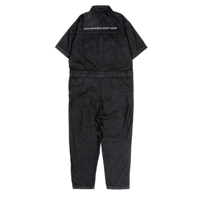 Mntp- Ssst Coverall Shortsleeve Jumpsuit Denim Washed Black