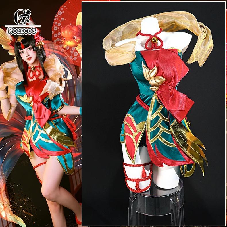 ROLECOS Game LOL The Nine Tailed Fox Ahri Cosplay Costume After Hours Spirit Blossom Springs Ahri Co
