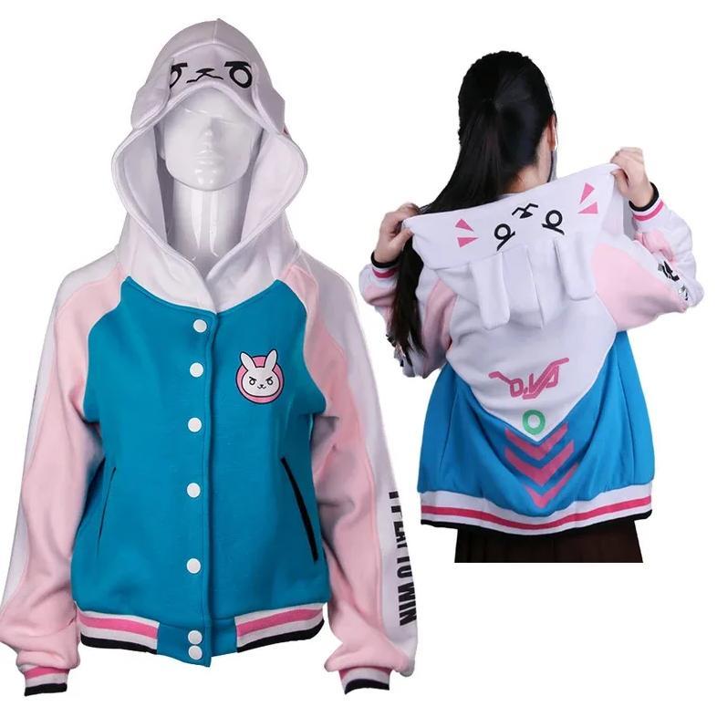D.va OW Hoodies Cosplay DVA costume Jacket Sweatshirts Dva Autumn Clothes Winter Jackets For Women C