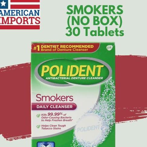promo Polident Antibacterial Smokers Denture Cleanser, 30 Tablets 5 Papan, Tidak Bersama Kotak terla