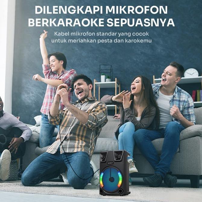 Robot Karaoke Speaker Rb700 Speaker Bluetooth Karaoke Outdoor Rgb 10W Original - Garansi 1 Tahun [Bi