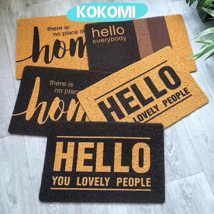 Kokomi Hello Keset Premium Pvc Besar 45X75Cm Keset Pintu Depan Rumah Aesthetic Keset Mie Bihun Pvc P