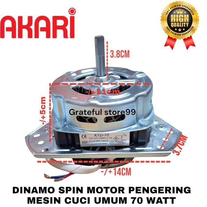 Dinamo mesin cuci Akari 2 tabung Dinamo spin mesin cuci  70watt BEST SELLER