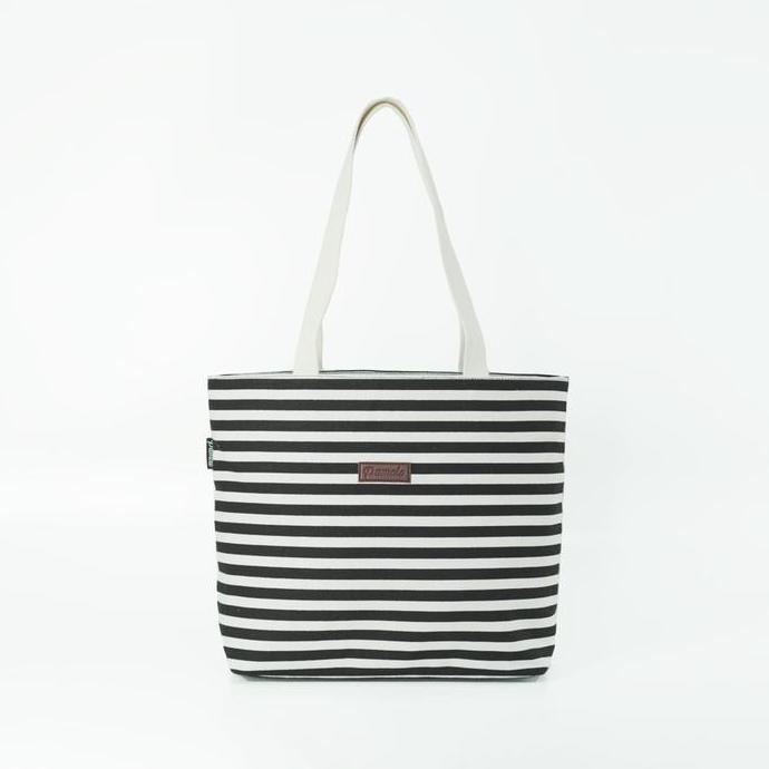 New- Pamole Tas Tote Bag Wanita Resleting Bahan Kanvas - Kina Series Tote  Bag