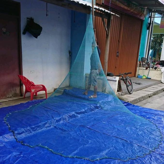 Jala ikan , jala lempar 3 meter bahan nilon / benang bisa untuk udang,  jala laut, jala sungai, jala