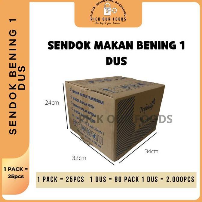 SENDOK MAKAN BENING | SENDOK MAKAN HITAM 1 DUS | SENDOK MAKAN PLASTIK
