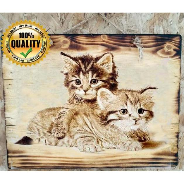 HIASAN DINDING LUKISAN KUCING DEKORASI DINDING RUANG TAMU CAFE