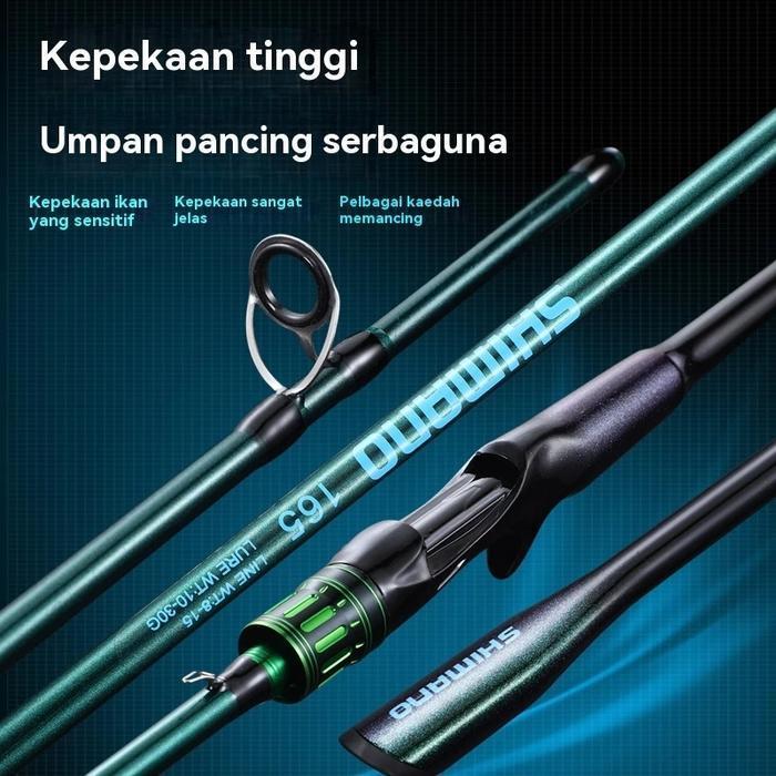 Shimano Set Alat Pancing Baru 2025 Joran Pancing Hijau Baru 165-210Cm Reel Baitcasting Putar Logam H