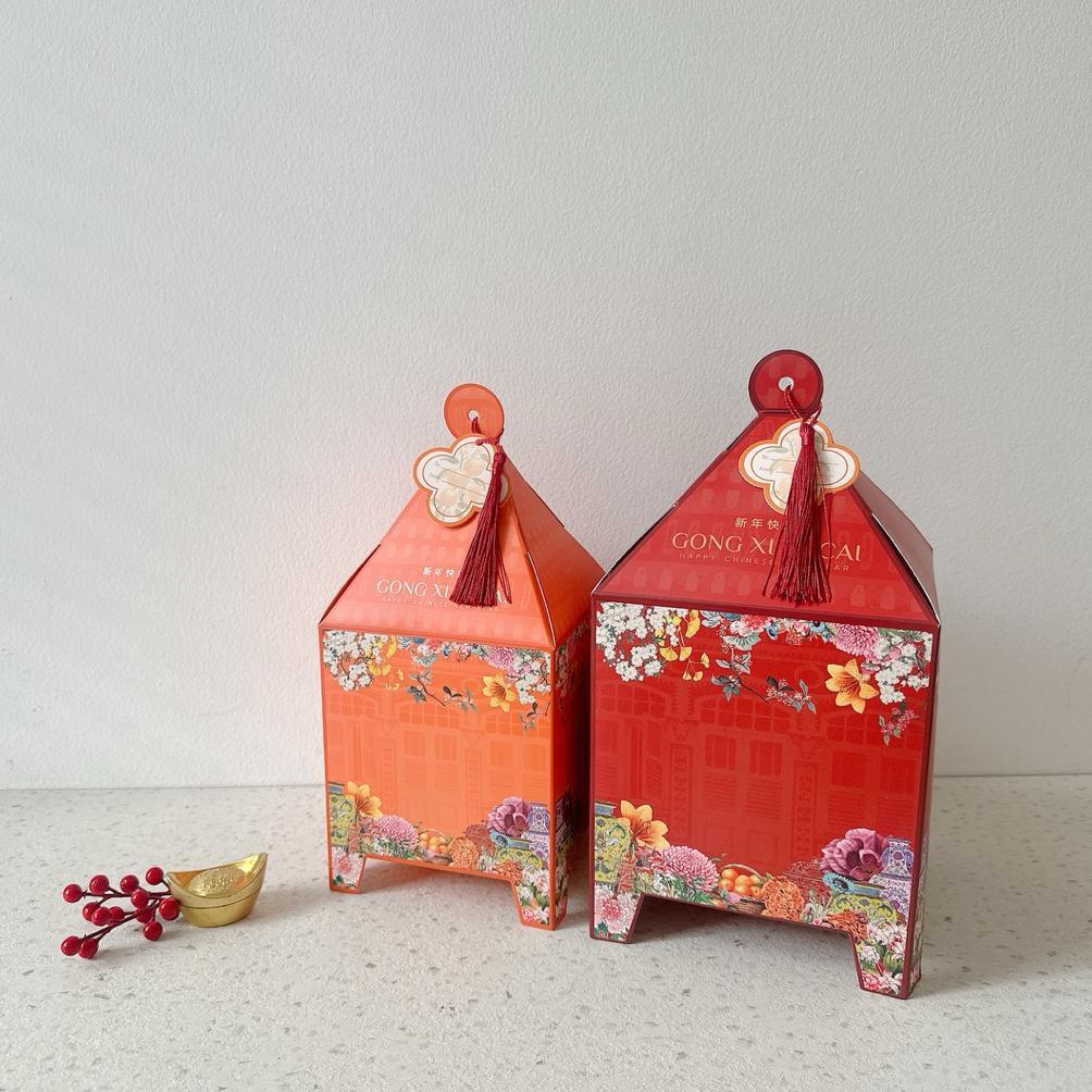 (Isi 5 Pcs) Box Gong Xi | Kotak Kue Imlek Toples 500gr Bulat Kotak Hampers Imlek Lucu Estetik