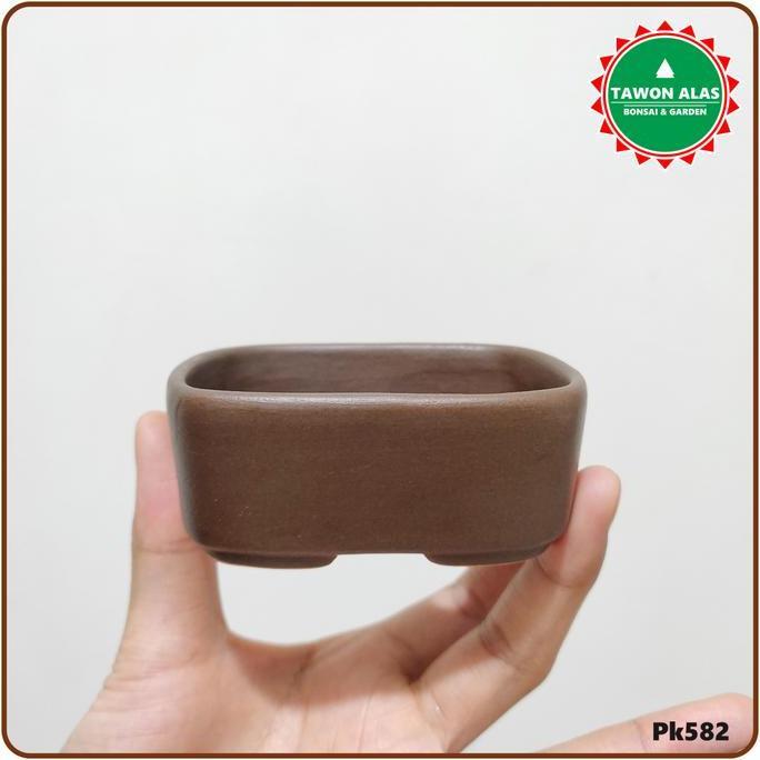 Grdn- Pot Keramik Bonsai Mame Shito Mini Kecil Small Kotak Segi Empat