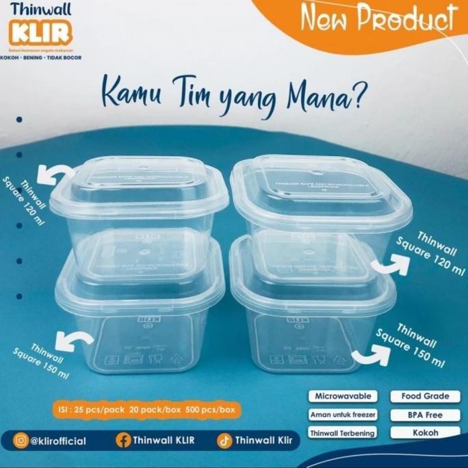 Good- Thinwall 150 ml KLIR/Thinwall Square/Kotak Plastik 150 ml/Kotak Puding