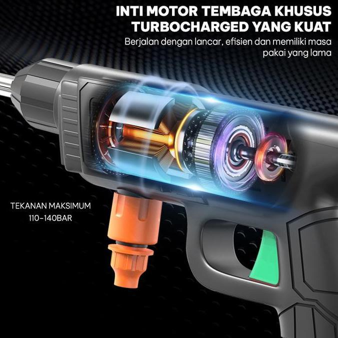 Murah Eliteindo 1 Baterai Car Washer Jet Cleaner Tekanan Tinggi Alat Cuci Motor Mobil Ac Mesin Cuci 