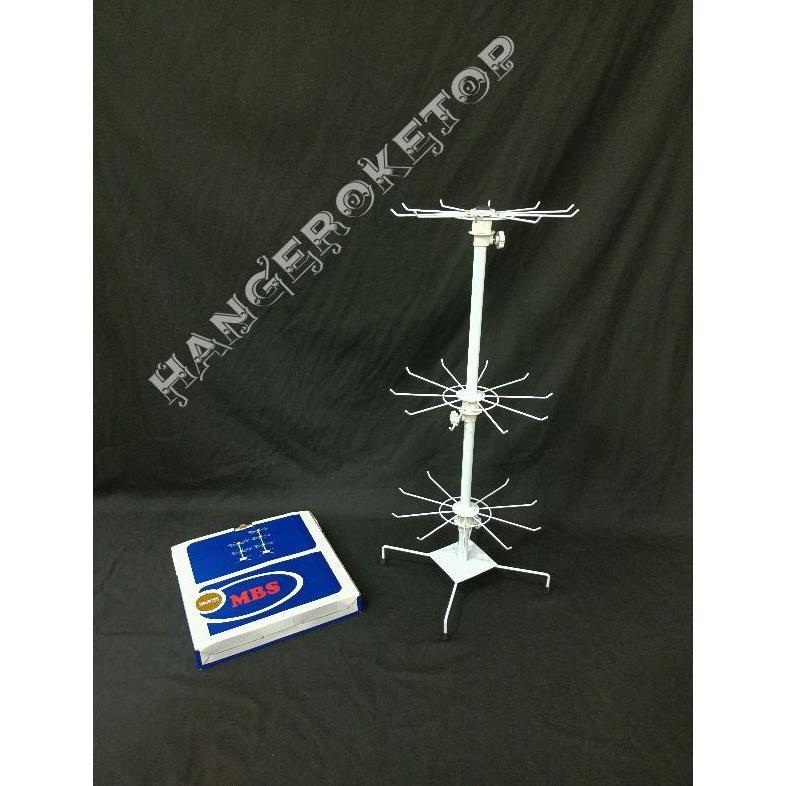 rak gantungan aksesoris display 3 susun / rak matahari 3susun(batang besar)