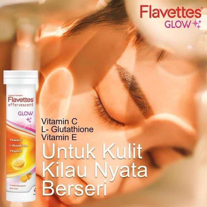 Vitmax- [Twin Pack] Flavettes Effervescent Glow (15'S X 2 Tubes) - Suplemen Mencerahkan Kulit Dengan