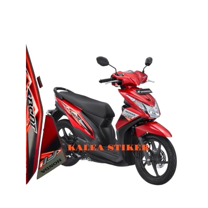 Striping Stiker Lis Les Polet Body Motor Honda Beat FI 2013 Merah berkualitas original motorcrly