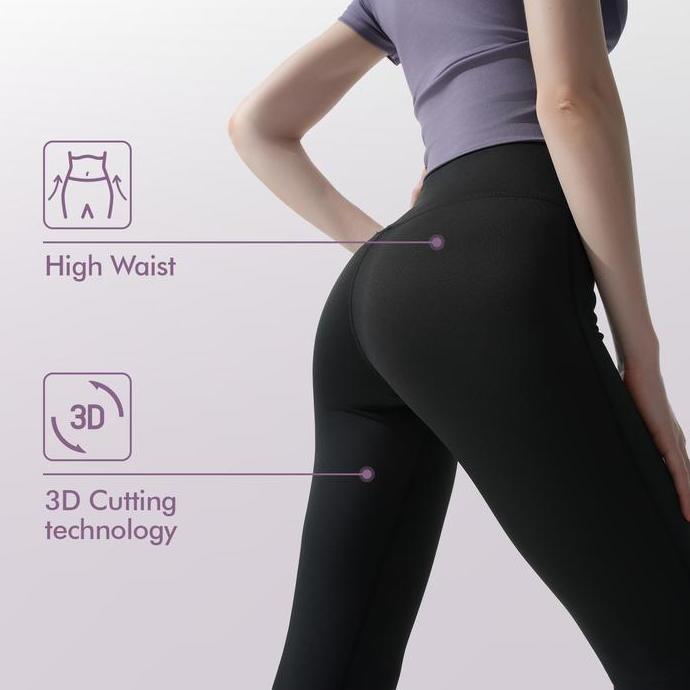 Grily- [Hapigogo] Celana Cutbray Wanita Yoga Celana Olahraga Wanita Legging Sport Pants Cutbray Wani