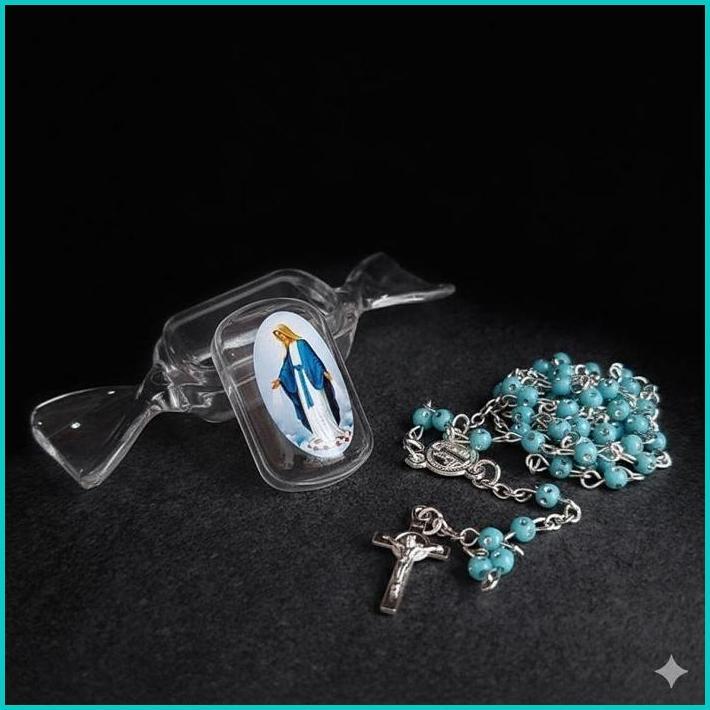 Kalung Rosario Anak Permen Mungil Kecil Mini Katolik Doa Aesthetic Kekinian Viral Bebas ongkir