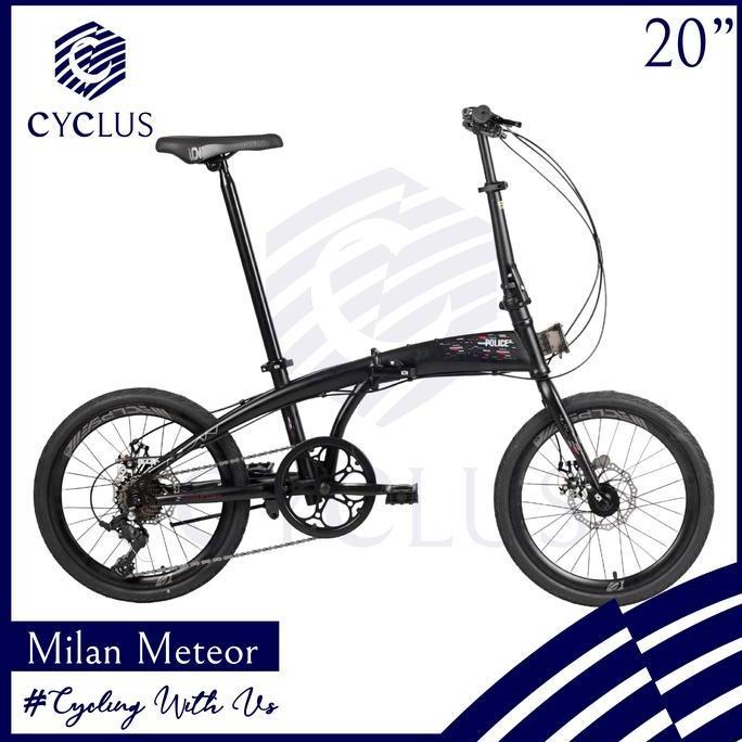 Terlaris Grab - Sepeda Lipat Element Police Milan 8 Speed 20 Inch