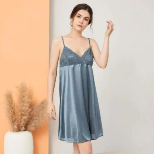 [TKPD30] SLEEPWEAR / LINGERIE FELANCY 078- NE5066 BAHAN SATIN SUPER HALUS DAN DINGIN SIZE M L (TAG R