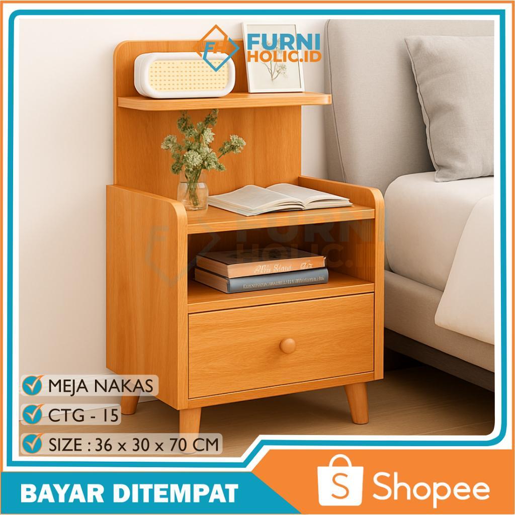 Meja Nakas Portable Meja Samping Kamar Tidur Meja Kecil Minimalis Meja Sudut Serbaguna