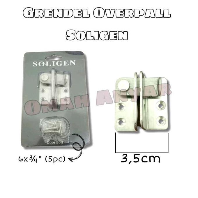 Grendel Overpal Gembok Pintu Pagar Sliding Swing Stainless Soligen